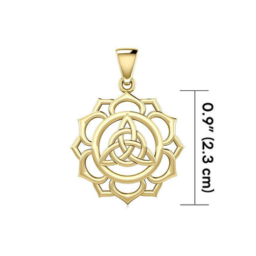 Triquetra Chakra Solid Gold Pendant GPD5669 - Jewelry